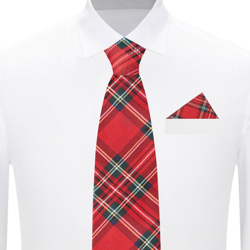 Jacob Alexander Royal Stewart Red Plaid Men's Regular Neck Tie - Image 4